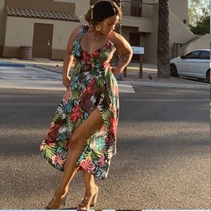 Floral asymmetrical wrap dress